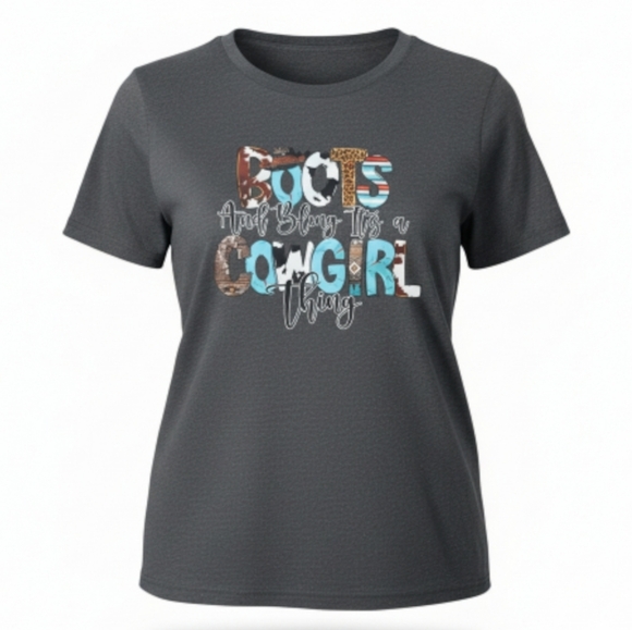 Tops - 2X Graphic Tee with Cowgirl Print- Nwot